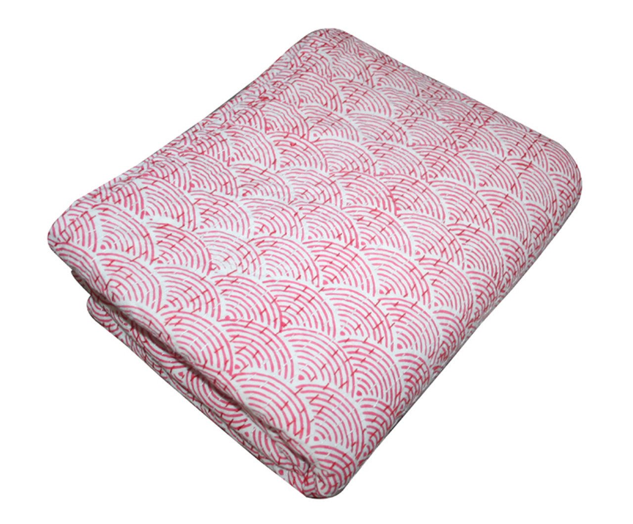 Hand Block Printed Kantha Quilt: Artisan Craftsmanship at Its Finest - Indianidhi