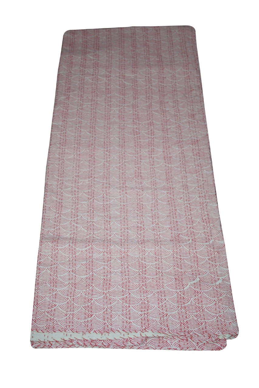 Hand Block Printed Kantha Quilt: Artisan Craftsmanship at Its Finest - Indianidhi